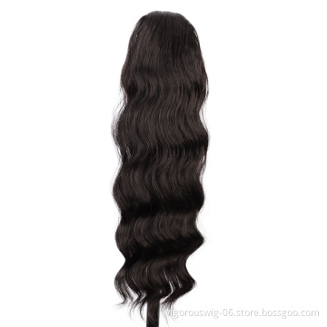 Vigorous Curly Wavy Wrap Around Magic Paste High Temperature Heat Resistant Fiber Drawstring Synthetic Ponytail Hair Extension